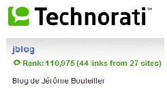 Référencement du blog sur technorati