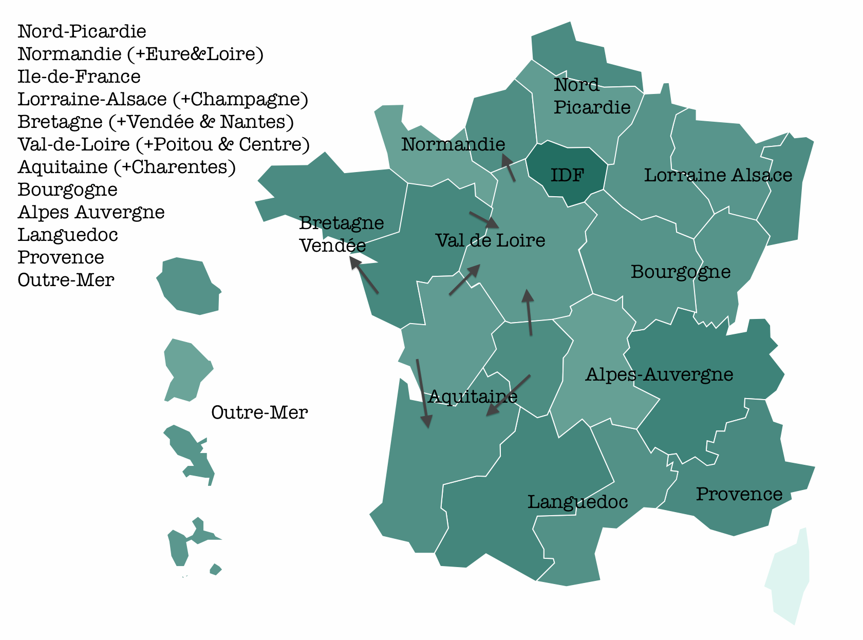12 régions pour la réforme territoriale française 12 régions pour la réforme territoriale française